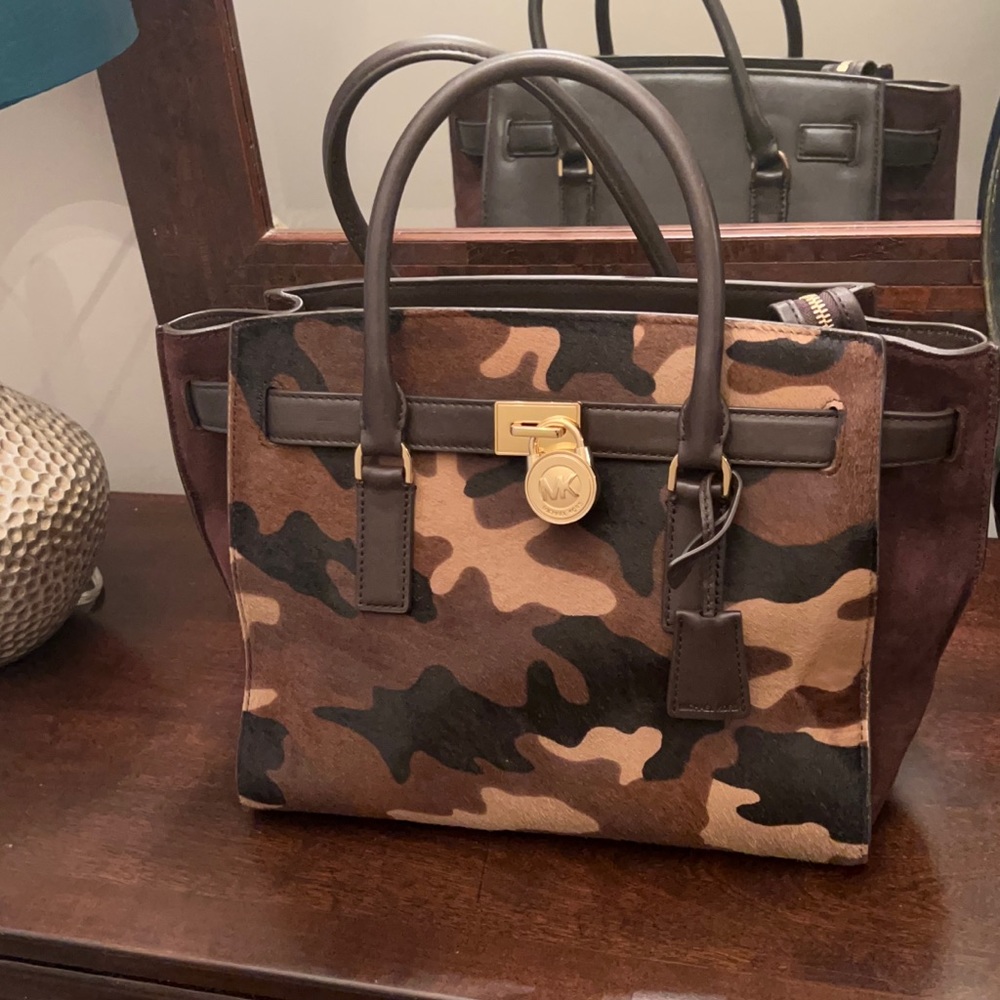 Michael Kors suede and leather handbag